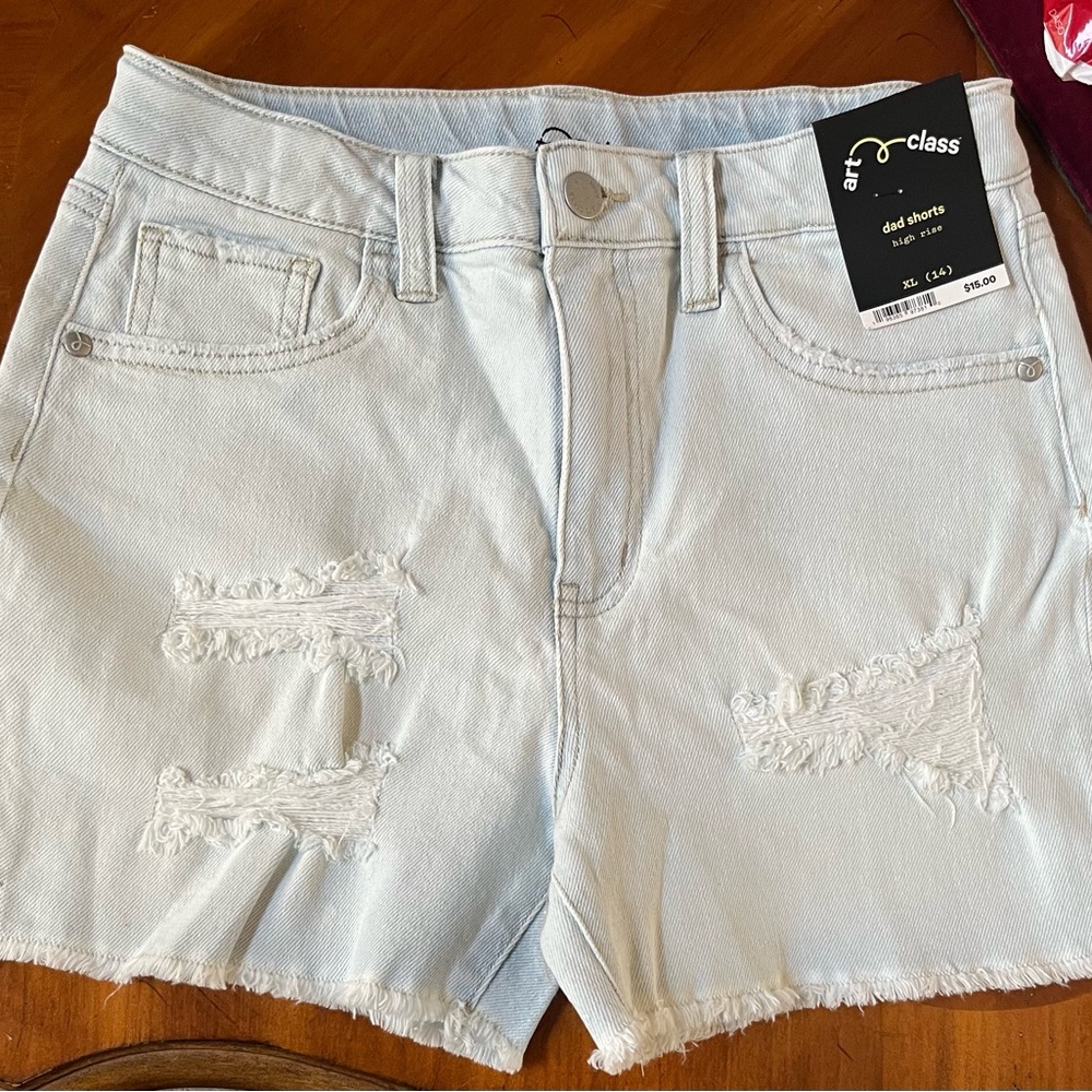 Girls blue Jean dad shorts size XL(14) with original tags